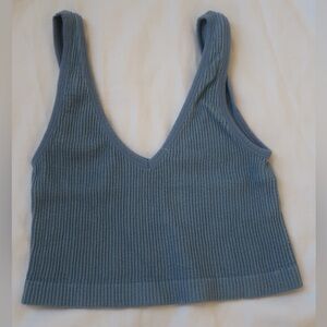 Super Soft Ribbed Tank Top Dusty Blue